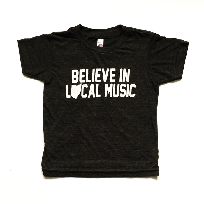 Believe In Local Music Kids Rock Tee - Mysterioso Rock Art