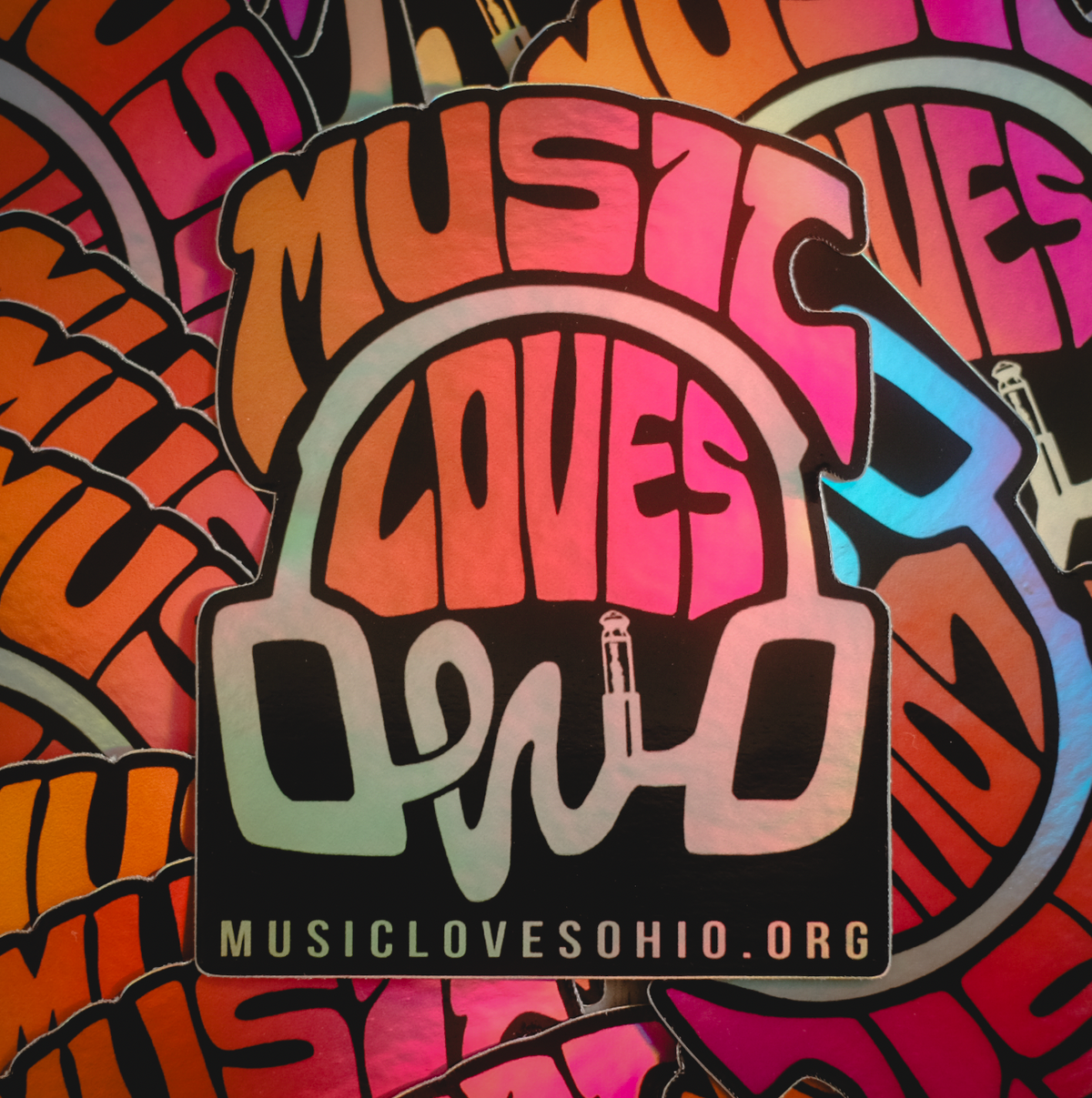 Music Loves Ohio Holo Sticker - Mysterioso Rock Art