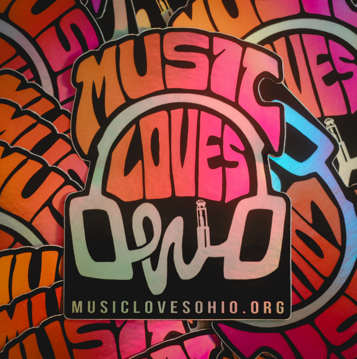 Music Loves Ohio Holo Sticker - Mysterioso Rock Art
