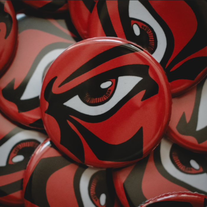 The Eye of Mysterioso Rock Button - Mysterioso Rock Art