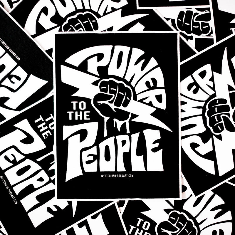 Power To The People Rock Art Sticker - Mysterioso Rock Art