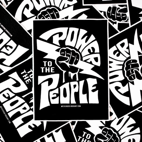 Power To The People Rock Art Sticker